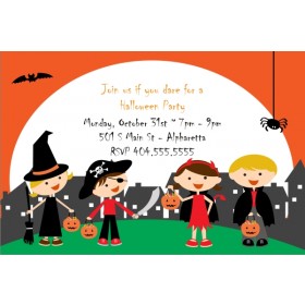 Trick or Treat Kids Halloween Party Invitation
