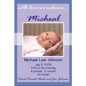 Newborn Baby Birth Announcement 2 (blue)