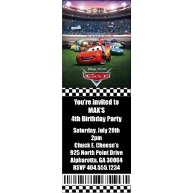 Cars Ticket Style Invitation (slim)