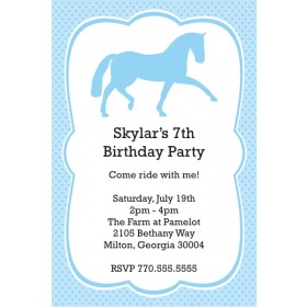 Horse Birthday Party Invitation - Custom Color