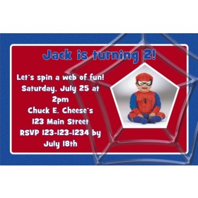 Spider-web Birthday Photo Invitation