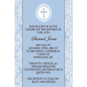 Communion / Baptism Invitation - Cocoa Blue