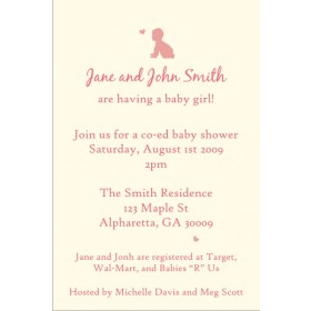 Crawl Baby Crawl Baby Shower Invitation (Girl)