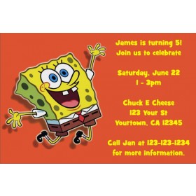 Spongebob Squarepants Invitations - Orange Joy