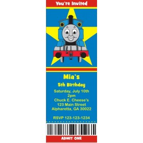 Thomas the Tank Engine Train Ticket Style Invitations (slim style)