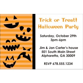 Halloween Pumpkin Faces Party Invitation