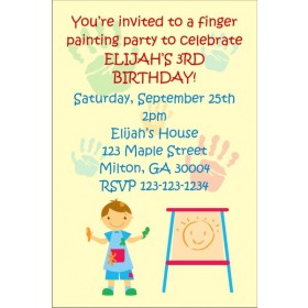 Finger Painting Party Invitation Boy or Girl