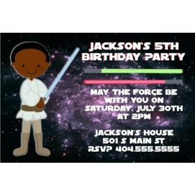 Star Wars Inspired Jedi Invitation -African American