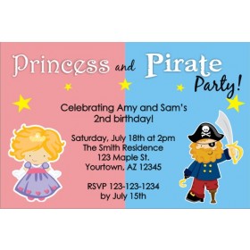 Princess and Pirate Birthday Invitation