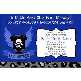 Rock Star Baby Shower Invitation - Blue