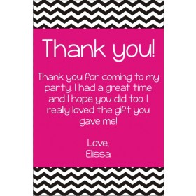 Chevron Stripes Thank You Card - Choose your colors