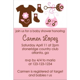Mod Baby Elements Invitation (Pink)