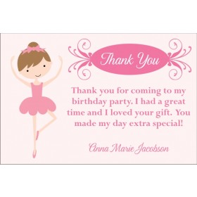 Pretty Ballerina Thank You Cards - Select a Dancer