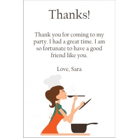 Pretty Chef Cooking Thank You Card