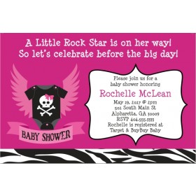 Rock Star Baby Shower Invitation - Pink