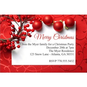 Christmas Berry Holiday Party Invitation