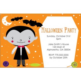 Kid Dracula Vampire Halloween Party Invitation