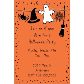 Spooky Orange Halloween Party Invitation