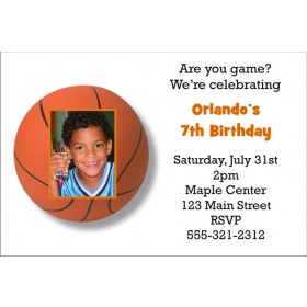 Basketball Invitation with Optional Photo