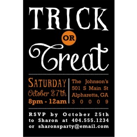 Devilish Choice Trick or Treat Halloween Party Invitation