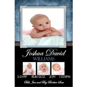 Newborn Baby Birth Announcement 5 (blue)