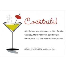 Cocktails Martini Glass Invitation