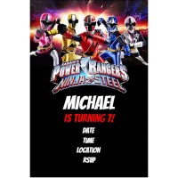 Power Rangers Ninja Steel Party Invitation Personalized Party Invites