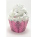 Pink Gothic Stripe cupcake wrappers