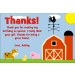 Barnyard Farm Animals Thank You Card
