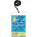 Pool Party VIP Pass Invitation with Lanyard (Custom Colors)
