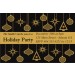 Black and Gold Ornaments Christmas  Holiday Card Party Invitation