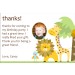 Jungle Safari Thank You Cards - Giraffe, Lion, Bird