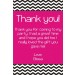 Chevron Stripes Thank You Card - Choose your colors