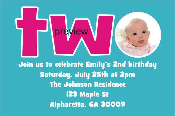 2nd second birthday party invitation wording