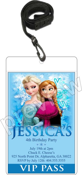 frozen vip party invitation