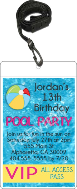 Pool party invitation