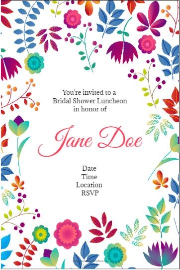 Spring floral party invitation template