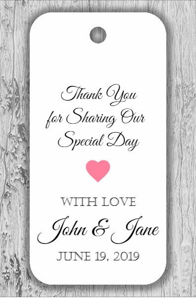 Thank You Custom Personalized Gift Party Favor Tags - for Wedding