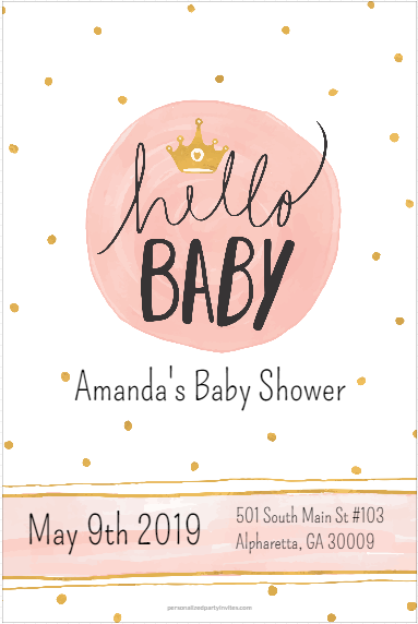 Oh Baby - Baby Shower Invitation template for girl