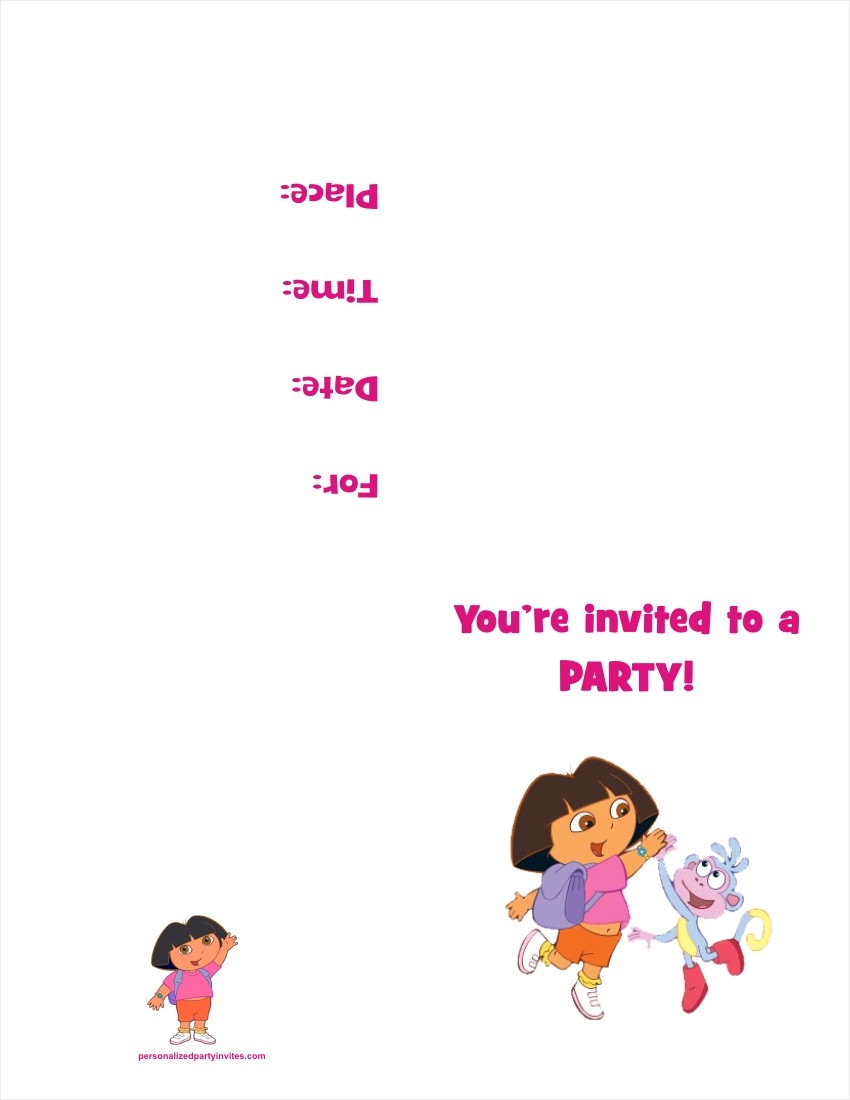 Dora the Explorer FREE Printable Birthday Party Invitation