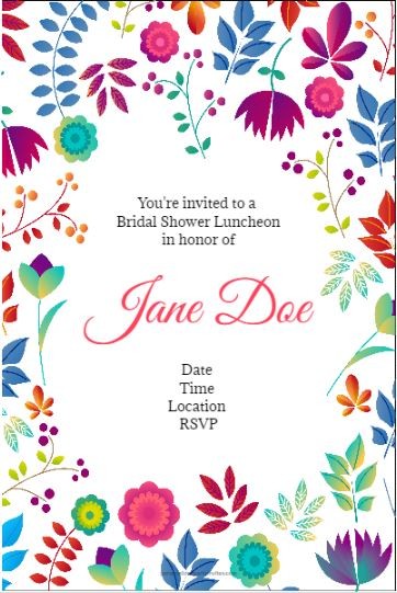 Spring Floral Personalized Invitation Template 