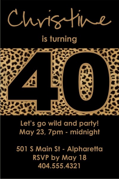 Leopard print party invitation