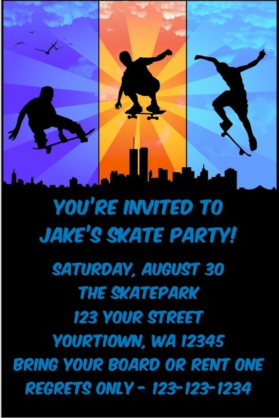 Skateboarding Invitations