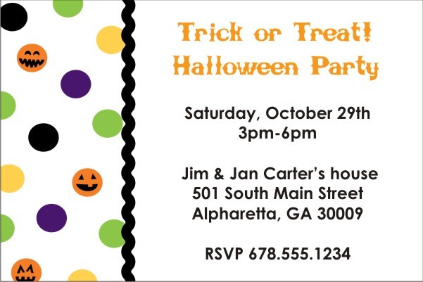Halloween Pumpkin Dots Party Invitation