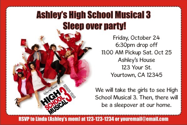 High School Musical 3 (Senior Year) Invitations