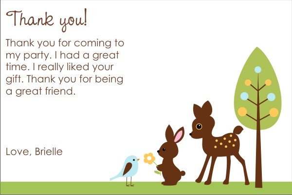 Forest Friends Thank You Cards - Deer, Bunny, Bird
