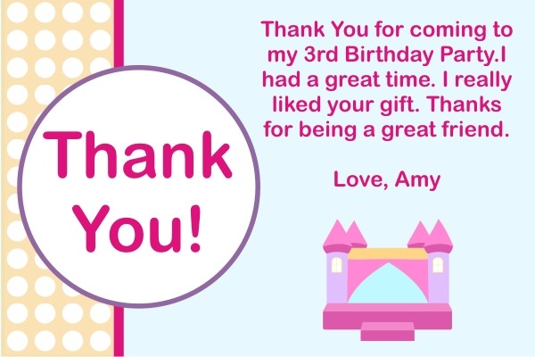 Bounce House Thank You Card Personalized Party Invites