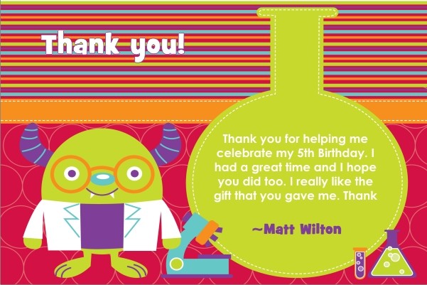 Monster Science Thank You Card - Test Tube