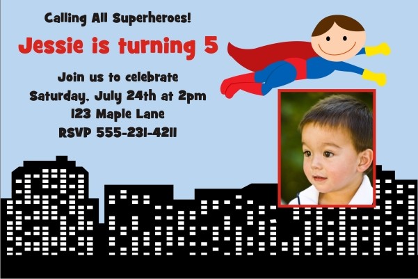 Superhero Birthday Invitation 2 - Photo