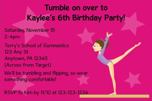 Gymnastics Invitation